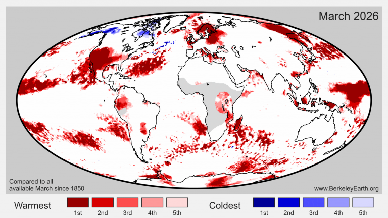 March 2026 Temperature Update - Berkeley Earth